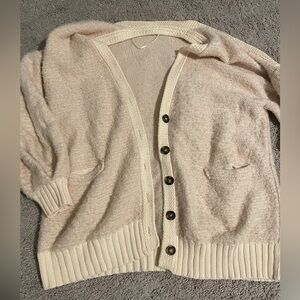 Free People Snow Drop Ivory Cardigan Sweater